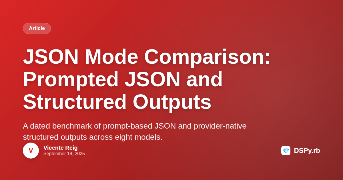 JSON Mode Comparison: Enhanced Prompting vs Structured Outputs | DSPy.rb